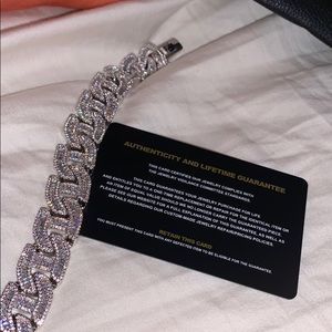 GLD 14k White Gold Plated Baguette Chain Bracelet